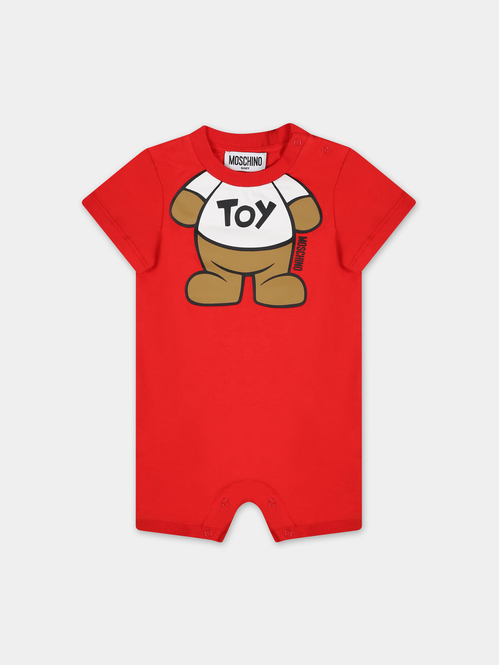 Red romper for baby kids with Teddy Bear